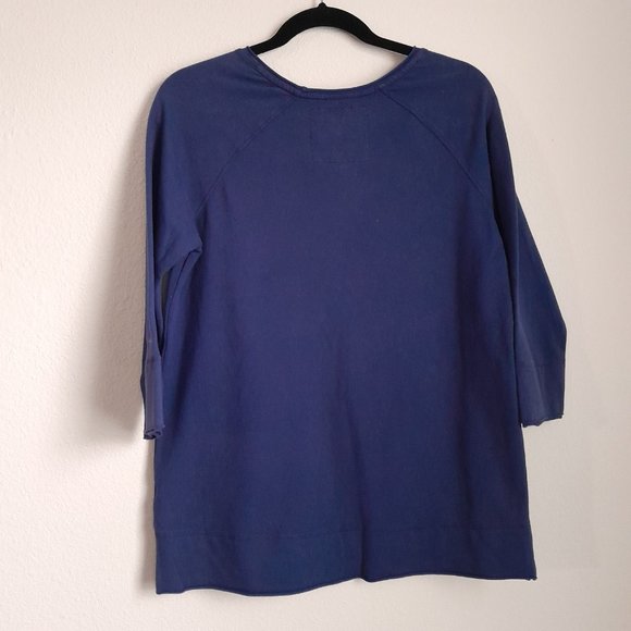 Johnny Was French Terry 3/4 Sleeve Embroidered Pullover Sweatshirt-Style Size S - Picture 9 of 10